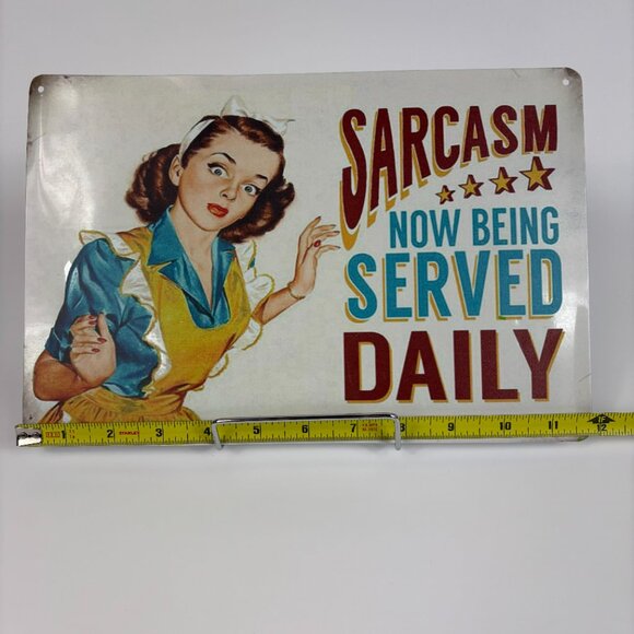 Sarcasm Served Daily 8x12 Aluminum Metal Sign Mother's Day Kitchen Gift - Picture 4 of 5